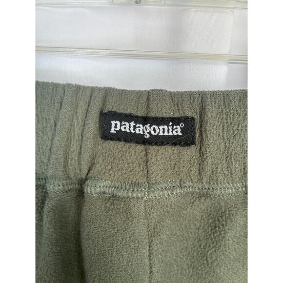 Vintage Patagonia Synchilla Fleece Pants Womens Medium Green Wide Leg Mad in USA - Picture 3 of 8